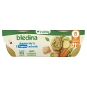 Bol Déjeuner - Légumes Verts et Saumon au basilic - 2x200g - Blédina - Dès 8 mois - Face