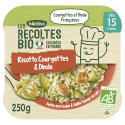 Les Récoltes Bio - Petit plat Bio - Risotto Courgettes et Dinde - 250g - Dès 15 mois - Face