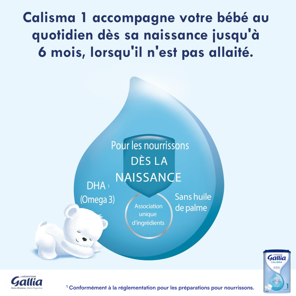 Calisma 1er âge - 830g - Lait infantile - Lot x3