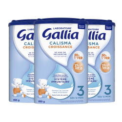 Calisma Croissance - 830g - Lait infantile - Lot x3 - Laboratoire Gallia - Dès 12 mois - Face