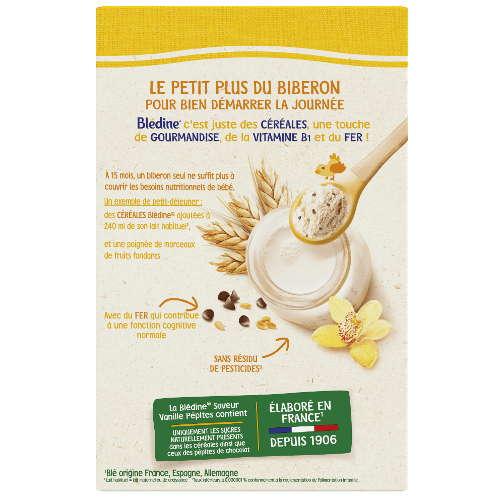 Blédine Junior - Saveur Vanille Pépites - Lot x3 - Blédina - Dès 15 mois - Dos