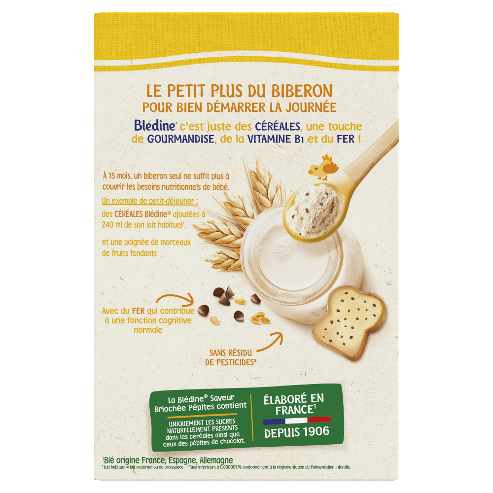 Blédine Junior - Saveur Briochée Pépites - Lot x3 - Blédina - Dès 15 mois - Dos