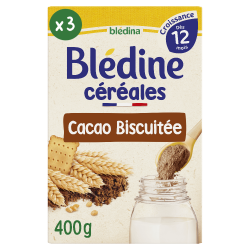 Blédine Croissance - Cacao Biscuit  - Lot x3 - Blédina - Dès 12 mois - Face