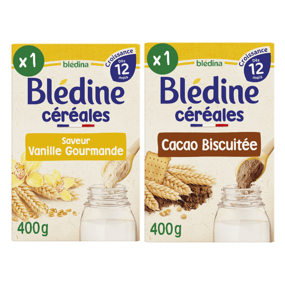 Blédine Croissance - Saveur Vanille Gourmande & Cacao Biscuit - Lot x2 - Blédina - Dès 12 mois