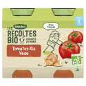 Petits pots - Les Récoltes Bio - Tomates Riz Veau - 2 x 200g - Dès 6 mois - Face