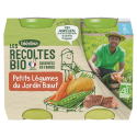 Petits pots - Les Récoltes Bio - Petits Légumes du jardin Boeuf - 2 x 200g - Dès 6 mois - Face