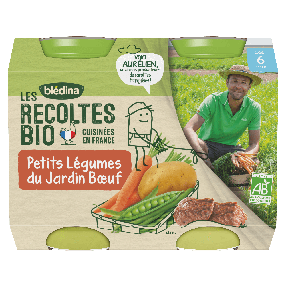 Petits pots Les Récoltes Bio - Lot Multi-variétés Légumes et Viande dès 6 mois x 3