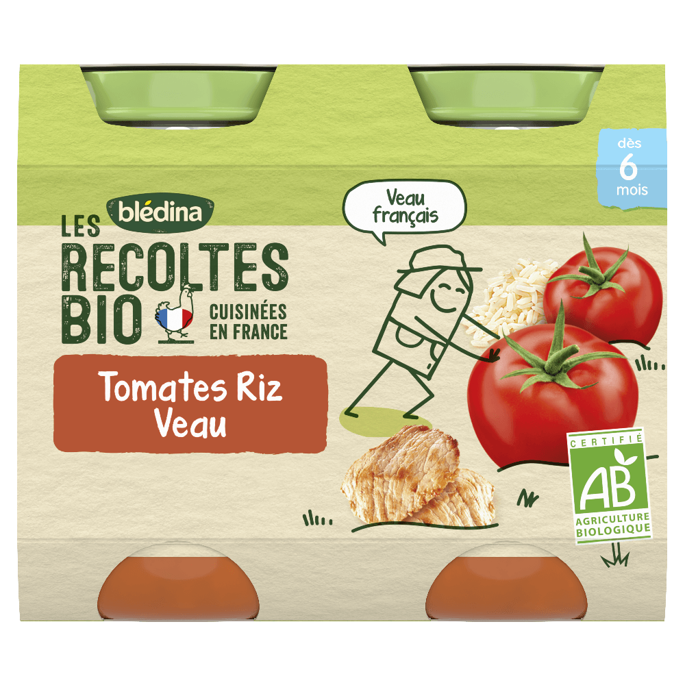 Petits pots Les récoltes Bio & Engagées - Lot Multi-variétés Légumes Viande et Poisson dès 6 mois x 4