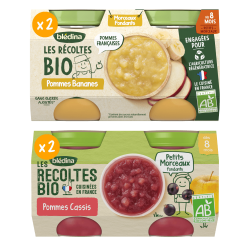 Petits pots - Les Récoltes Bio - Lot Multi-Variétés Morceaux Fondants dès 8 mois x 4