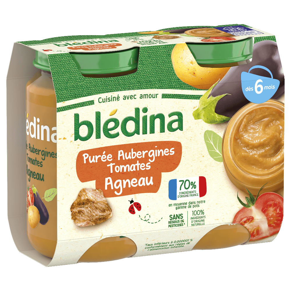 Petits pots Blédina - Lot Multi-variétés Légumes Méditerranéens Agneau et Poulet x 4