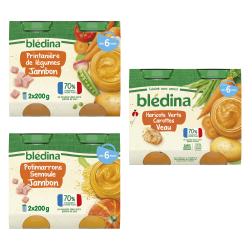 Petits pots Blédina - Lot Multi-variétés Légumes Jambon et veau x 3  - Dès 6 mois