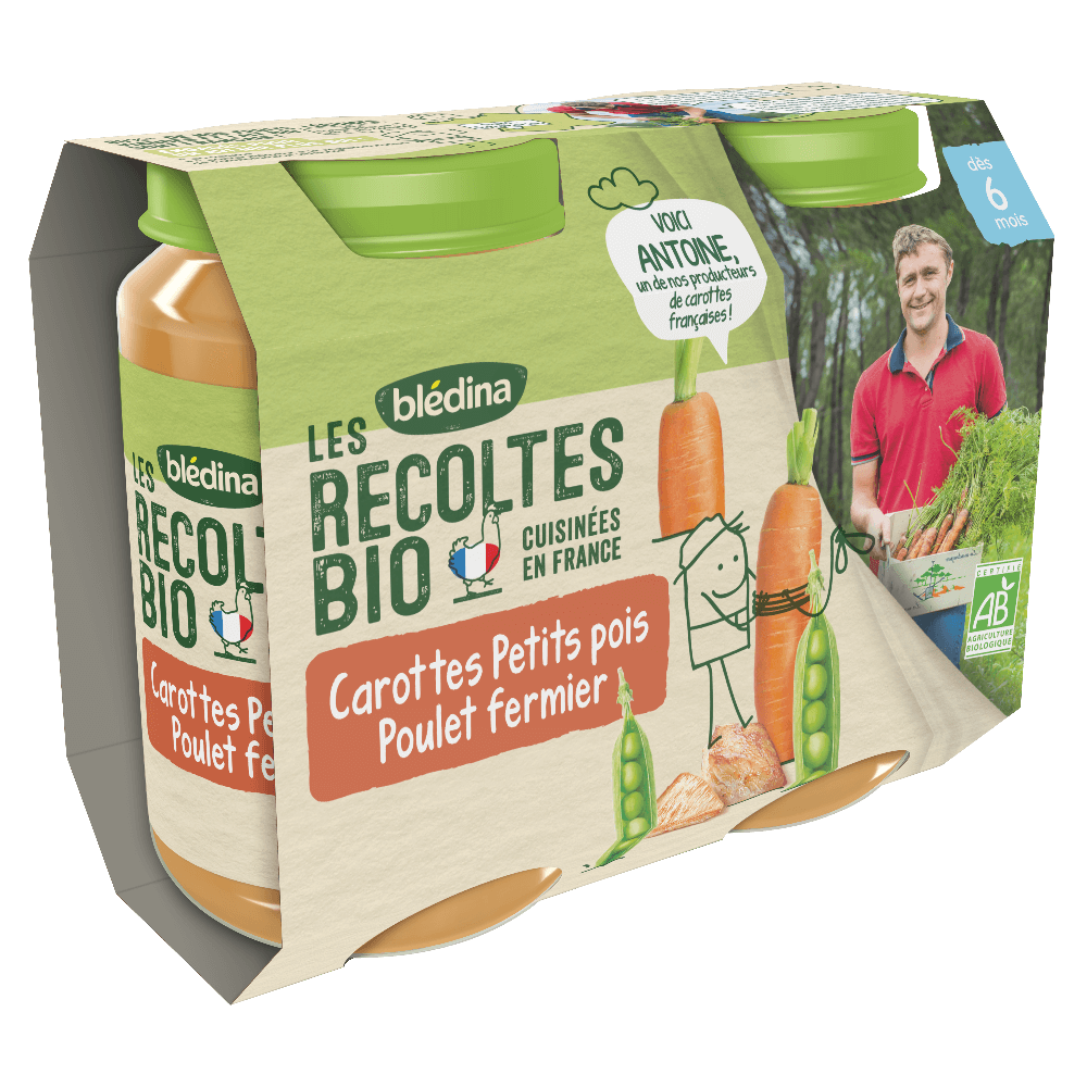 Petits pots Les Récoltes Bio - Lot Multi-variétés Légumes et Viande dès 6 mois x 3