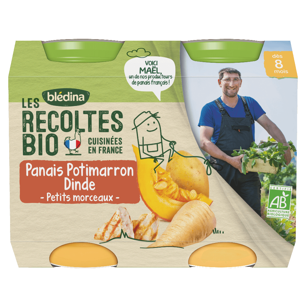 Petits pots - Les récoltes Bio - Lot Multi-variétés Légumes Viande dès 8 mois x 4