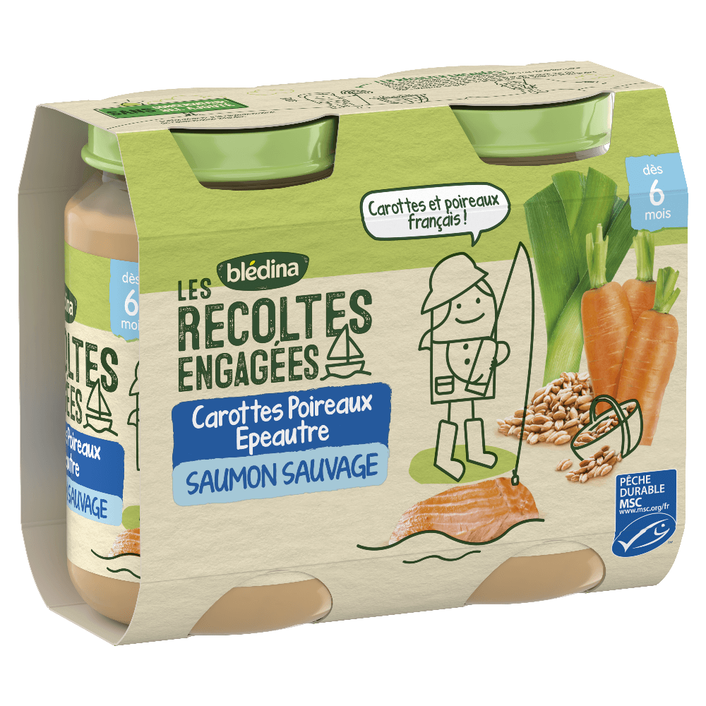 Petits pots Les récoltes Engagées - Lot Multi-variétés Légumes Poisson dès 6 mois x 4