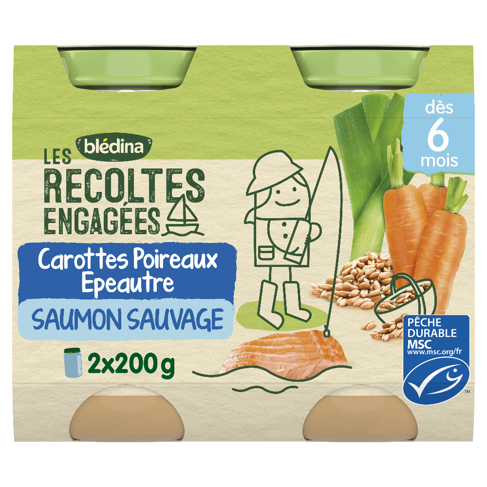 Petits pots Les récoltes Engagées - Lot Multi-variétés Légumes Poisson dès 6 mois x 4