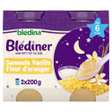 Blédîner - Pots Semoule Vanille Fleur d'Oranger - 2 x 200g - Dès 6 mois - Face