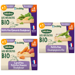 Petits pots - Les récoltes Bio - Lot Multi-variétés légumes dès 8 mois - Lot x 3