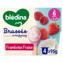 Les Brassés Framboise & Fraise - 4x95g - Face