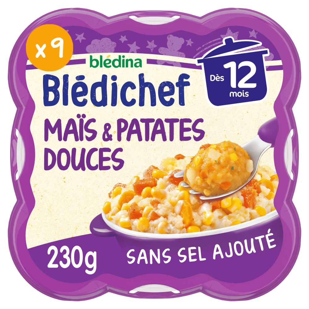 Blédichef - Crémeux de Maïs & Patates Douces au Cumin - Lot x9 - Face
