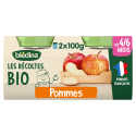 Petits pots - Les Récoltes Bio - Pommes - 2 x 100g - Face
