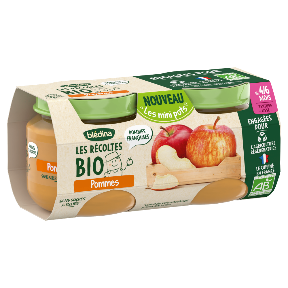 Petits pots - Les Récoltes Bio - Pommes - Lot x4 - Côté