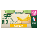 Petits pots - Les Récoltes Bio - Banane - 2 x 100g - Face