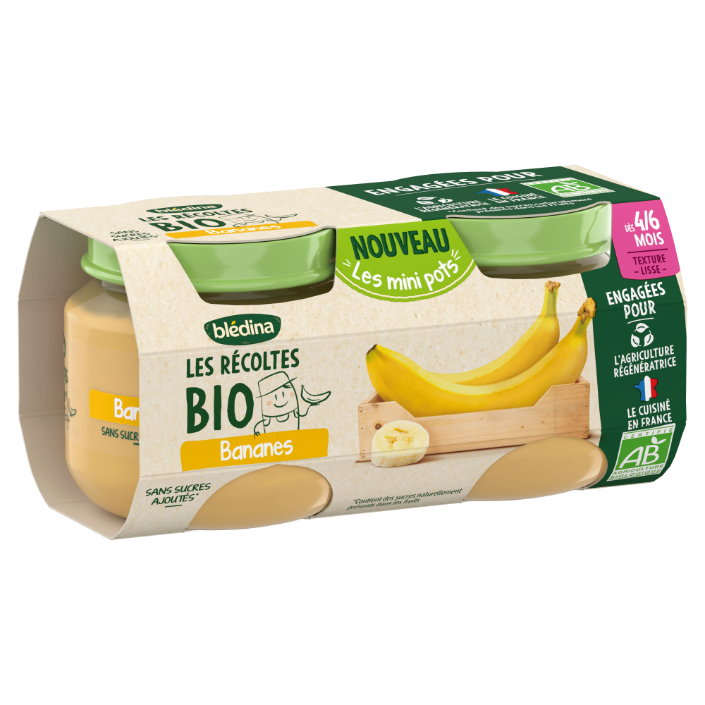 Petits pots - Les Récoltes Bio - Banane - Lot x4 - Côté