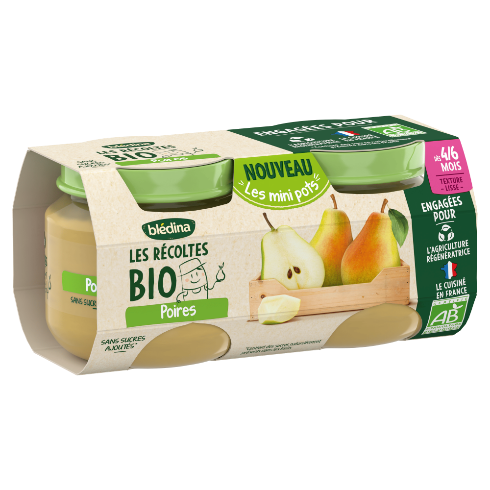 Petits pots - Les Récoltes Bio - Poire - Lot x4 - Côté
