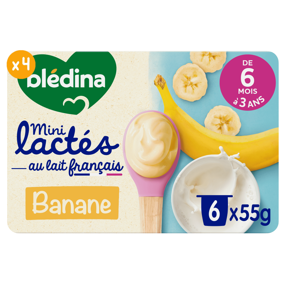 Mini Lactés Banane - Lot x4 - Face