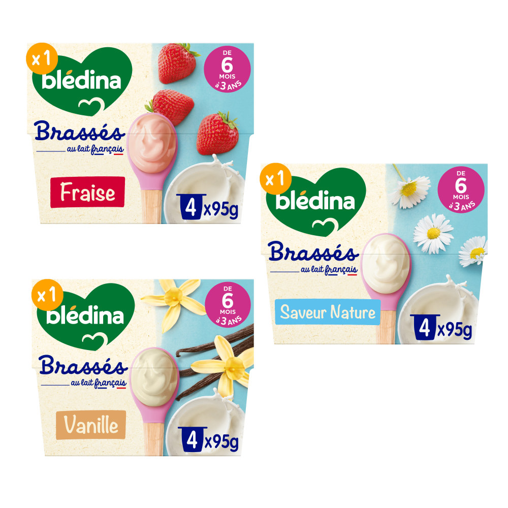 Les Brassés Fraise Vanille Nature - Lot x3 - Face