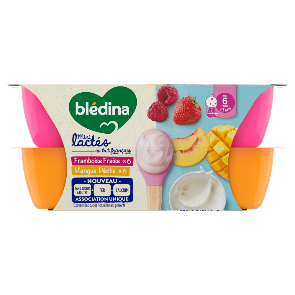 Mini Lactés - Framboise, Fraise & Mangue, Pêche - Lot x2 - Profil
