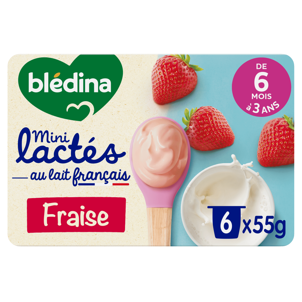 Mini Lactés Fraise - 6x55g - Face