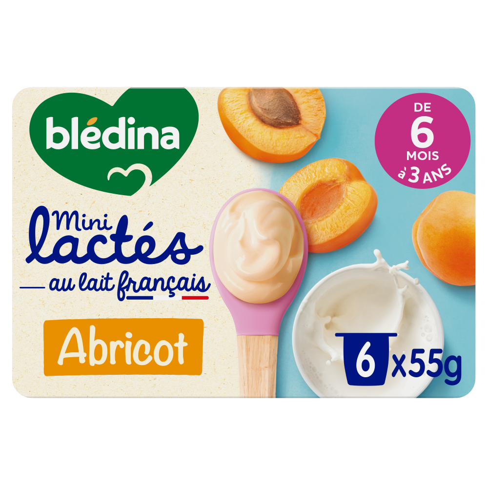 Mini Lactés Abricot - 6x55g - Face