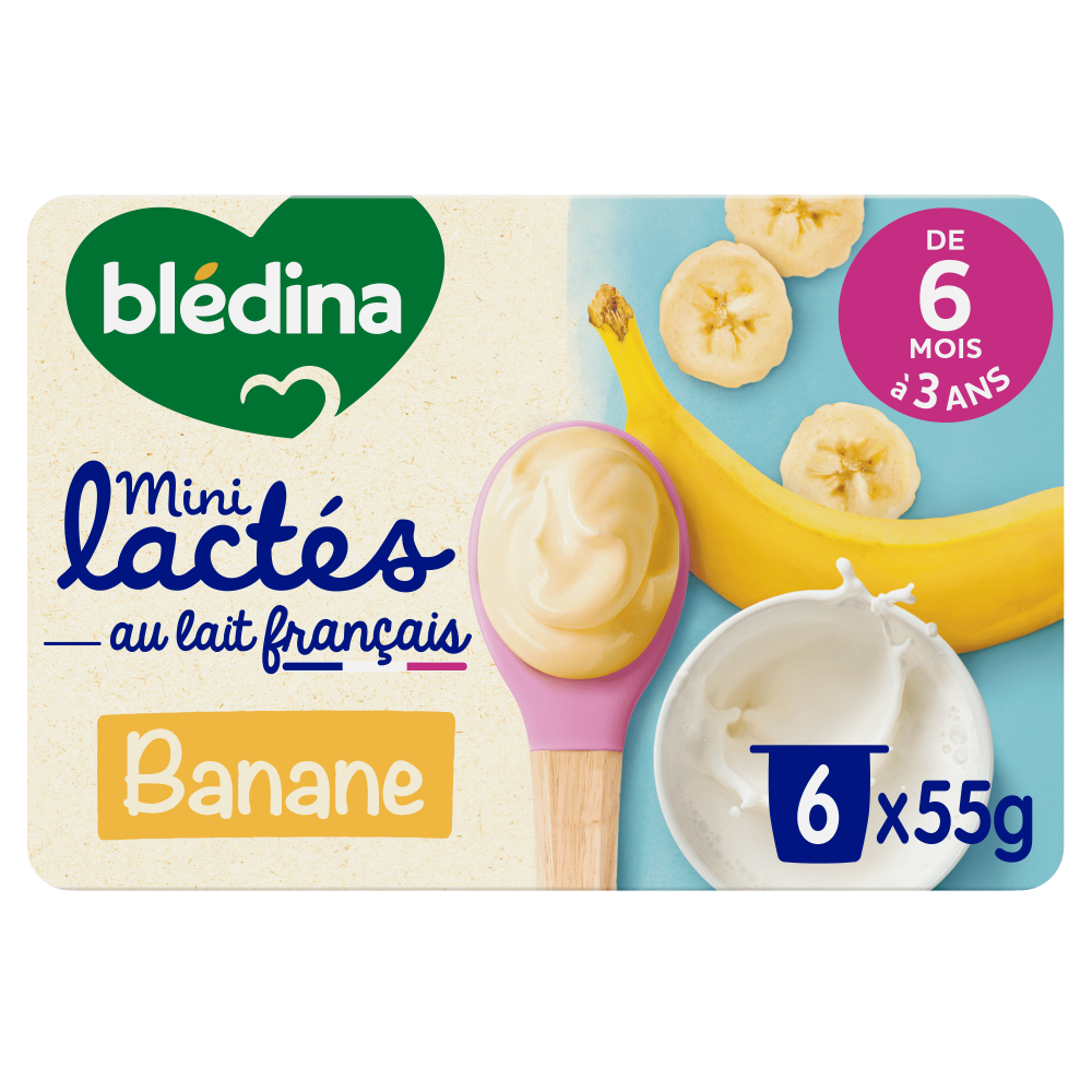 Mini Lactés Banane - 6x55g - Face