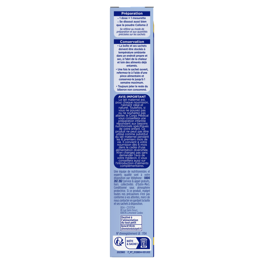 Doses Calisma Pré-mesurées 2ème âge Échantillon - Profil 2