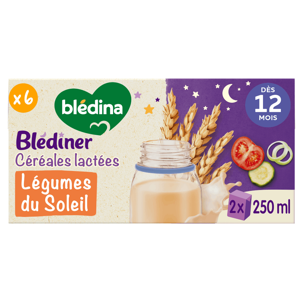 Blédîner - Briques Céréales Lactées Légumes du soleil - face