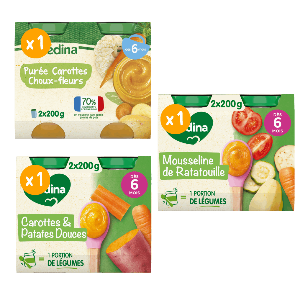 Petits pots Blédina - Lot Multi-variétés Légumes x 3 - Dès 6 mois