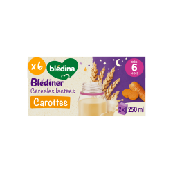 Blédîner - Briques Céréales Lactées Carottes - Lot x6 - Blédina - Face