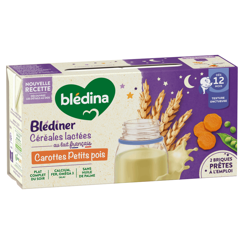 Blédîner - Briques Céréales lactées Carottes Petits pois - Profil