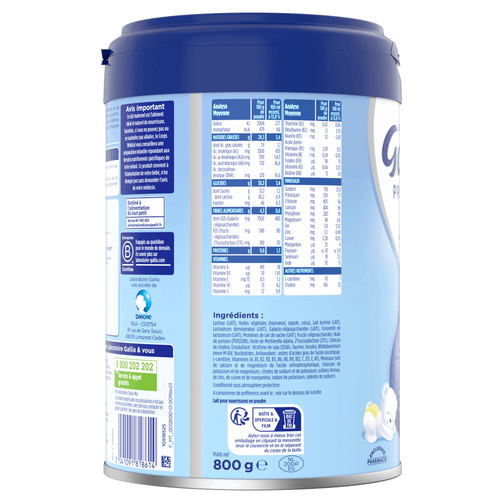 Procesa 1er âge -  800g - Lait infantile – Lot x4 valeur nut