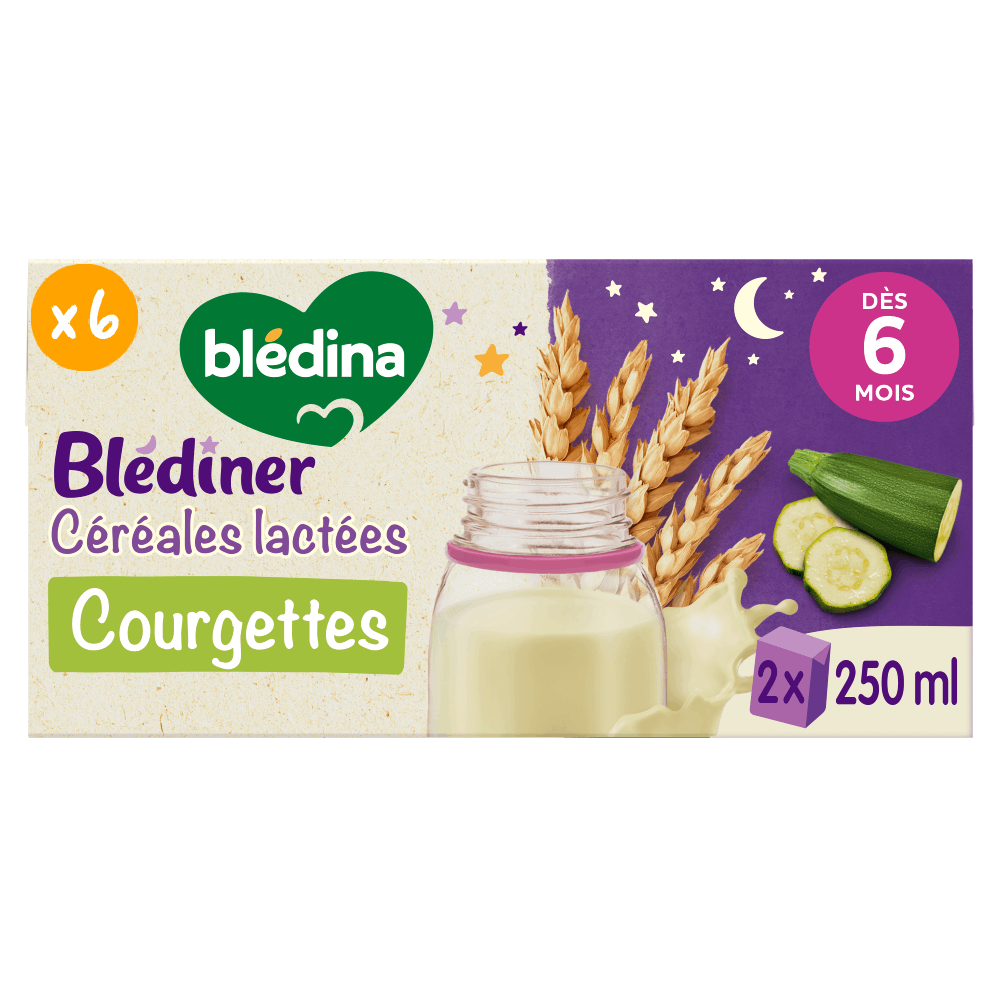 Blédîner - Briques Céréales lactées Courgettes - Lot x6