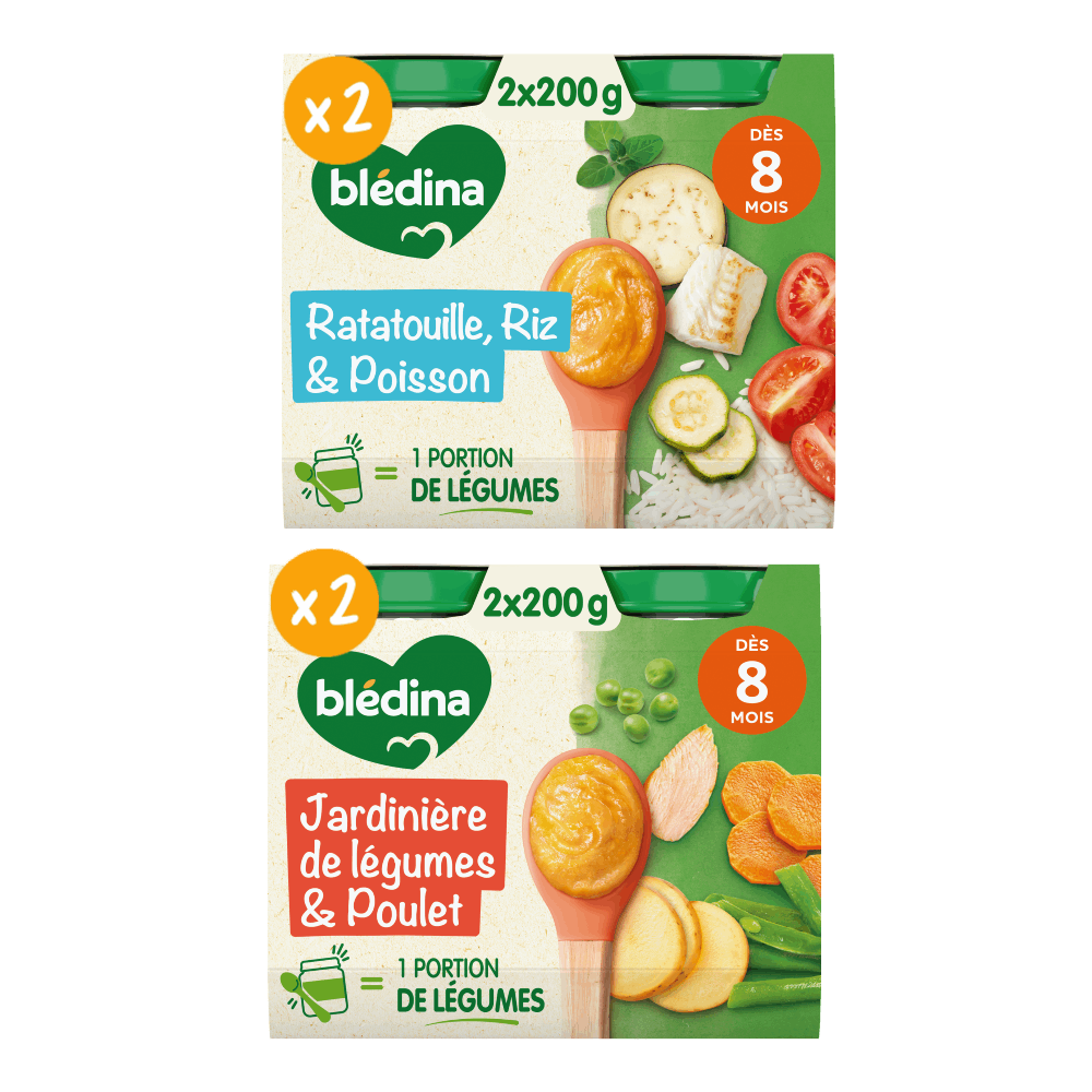 Petits pots Blédina - Lot Multi-variétés Légumes Viande Poisson dès 8 mois x 4