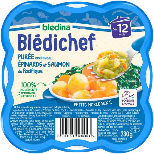 BLEDINA Blédichef Assiette repas petits morceaux risotto purée