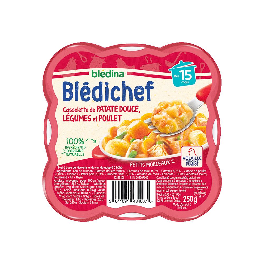 Pack Blédichef Cassolette de patate douce, légumes et poulet