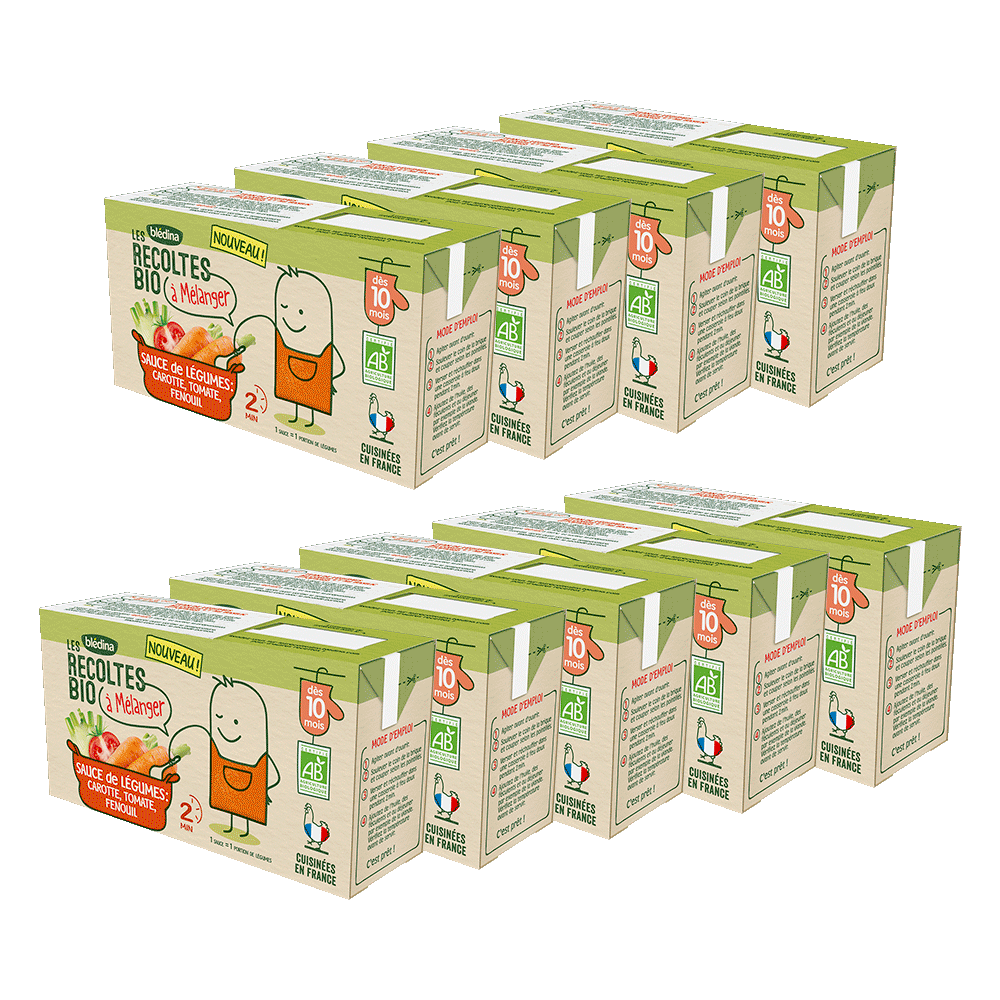 Pack Les Recoltes Bio A Melanger Sauce De Legumes Carotte Tomate Fenouil Bebe Des 10 Mois