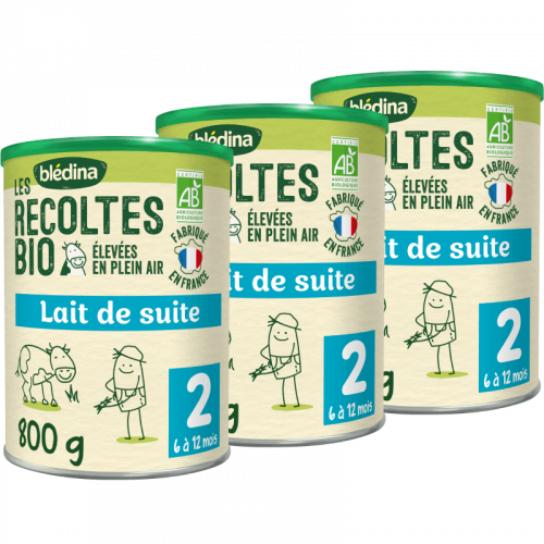 Lot X3 Les Recoltes Bio Lait De Suite En Poudre 2eme Age 800g De 6 A 12 Mois Bledina E Shop