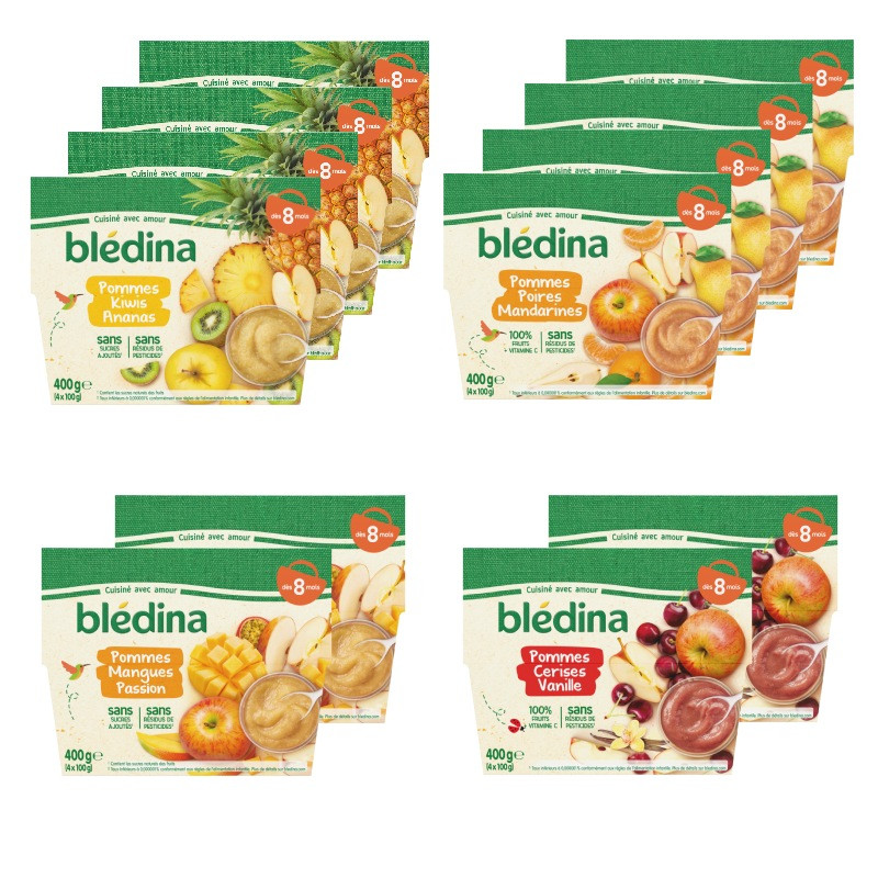 Lot X12 Coupelles Fruits Format Famille Des 8 Mois Bledina E Shop