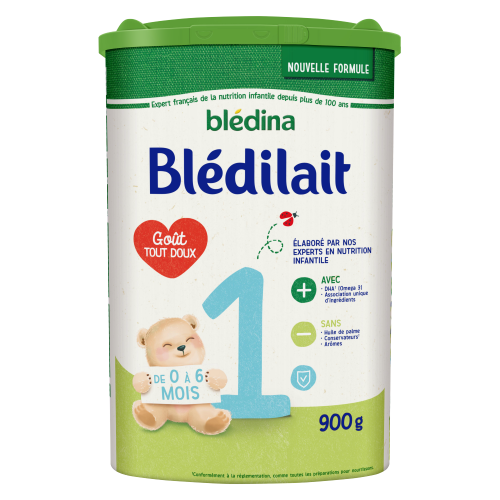 BLÉDILAIT CONFORT PREMIUM 1, Lait pour nourrisson 1er âge, épaissi, élaboré  au bifidus. - bt 900 g