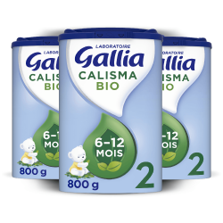 Laboratoire Gallia Calisma Bio en poudre 2ème âge de 6 à 12 mois - 800 g-lotx3