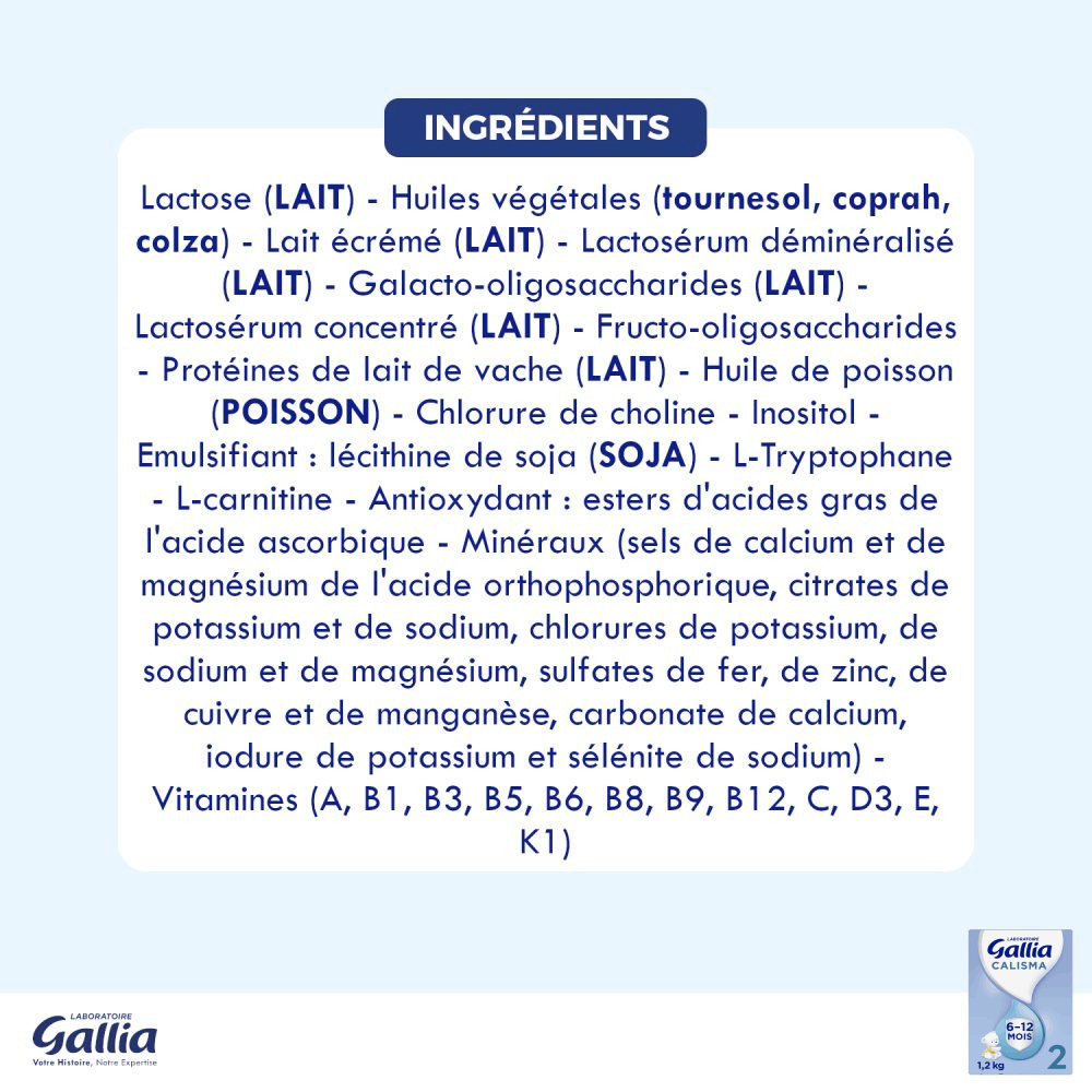 Calisma 2ème âge 1,2kg-ingredients
